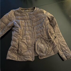 Lightweight Packable Brown Women's Down Jacket Uniqlo small